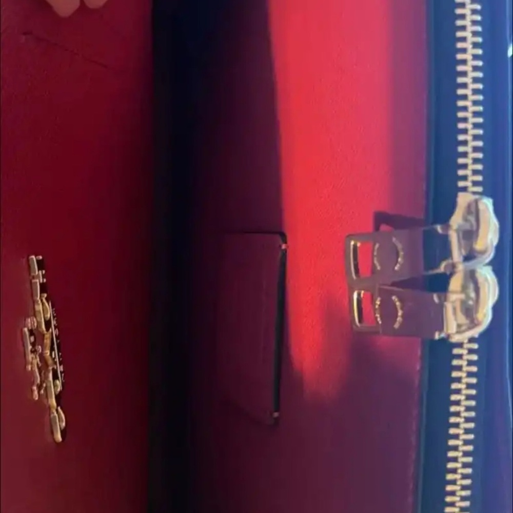 Coach Black Leather Tote with Gold Accents - Picture 3 of 6